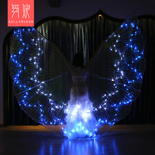 Led Isis Wing Belly Dance Costume Props Light Up Led Dance Capes With Telescopic Stick